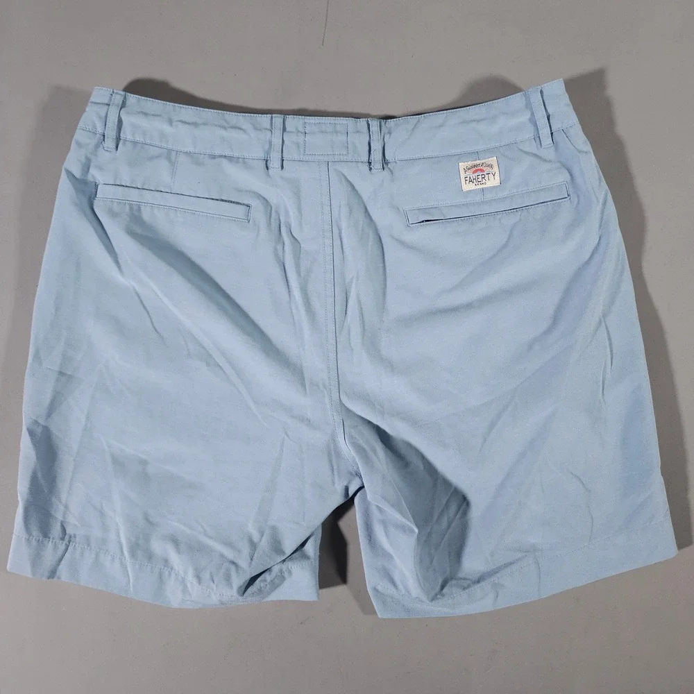 Faherty All Day Shorts Mens 35 Light Blue MSC0013 Hybrid Stretch Performance